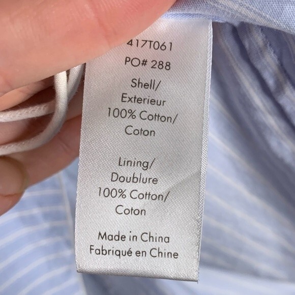 NWT Elizabeth & James Eloise Tank Blue White Striped Poplin Tank Size Medium - Picture 6 of 9